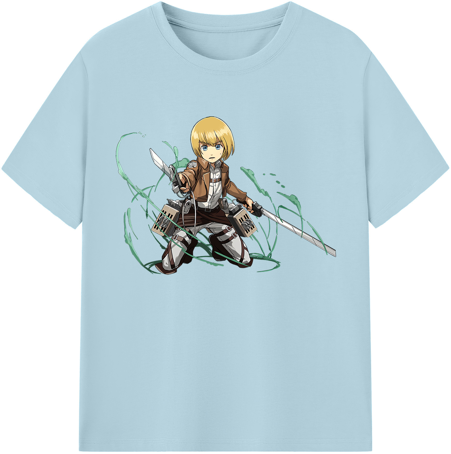 （画像用） 進撃の巨人 アルミン·アルレルト Attack on Titan Armin Arlert 綿100％半袖Tシャツ（フロントプリント）